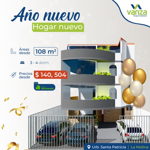 Venta de Departamento En La Molina, Lima – US$ 140,504 – santa Patricia La Molina
