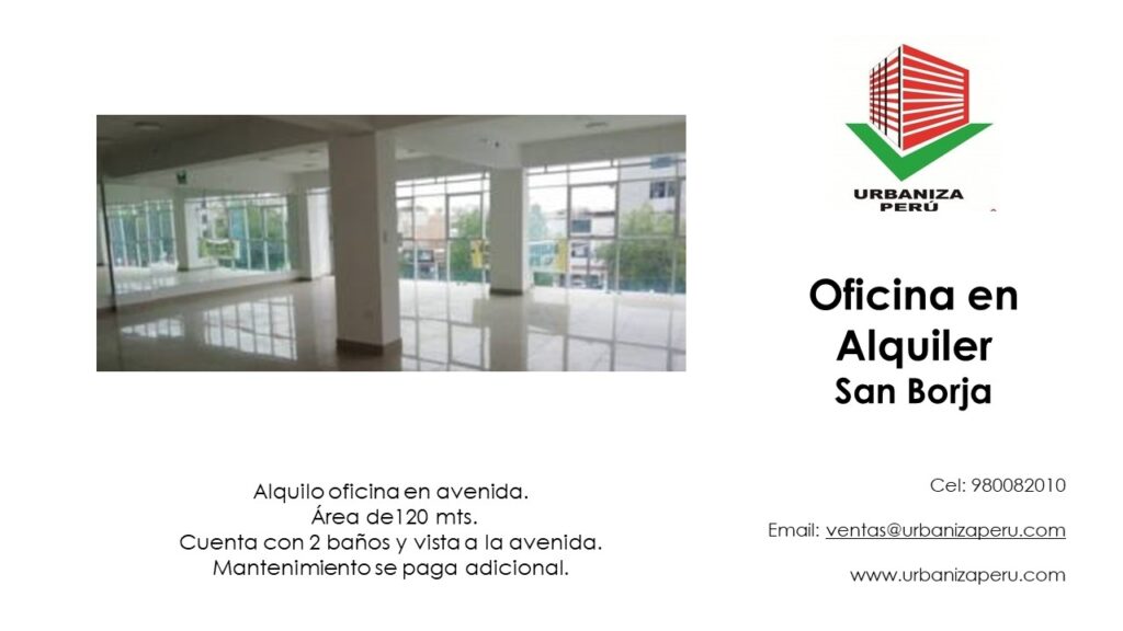 Alquiler de Oficina En Miraflores, Lima – US$ 1,500 –